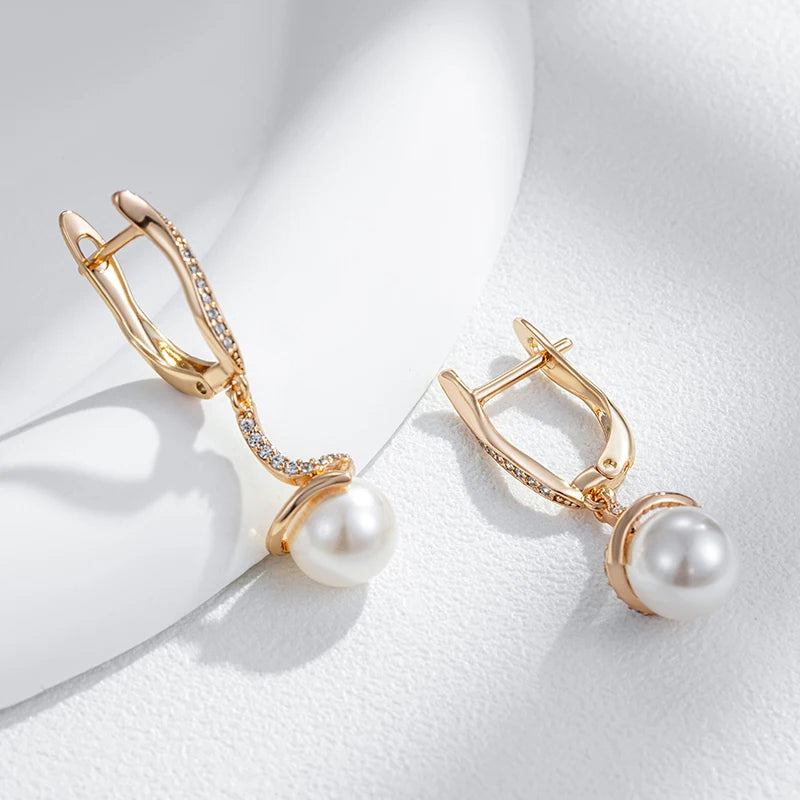 Trendy Pearl Long Drop Earrings