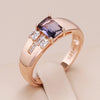 Hot Square Purple Natural Zircon Ring