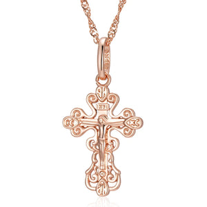 New Luxury Natural 585 rose Gold Pendant Necklace 002