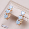 Blue Heart Luxury Design Drop Earrings
