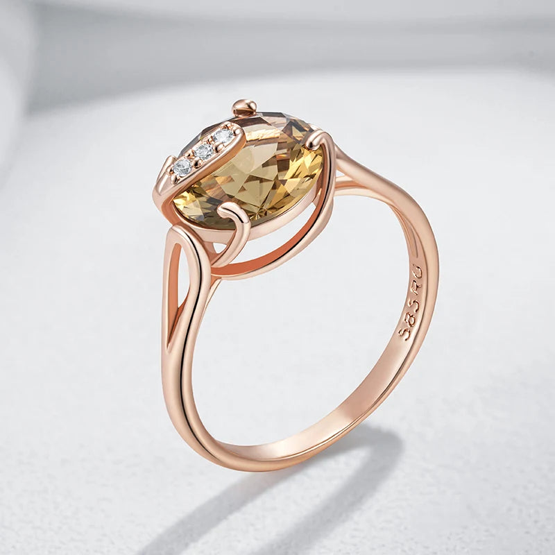 Trend Big Vintage Natural Glossy Metal Ethnic Bride Ring 050