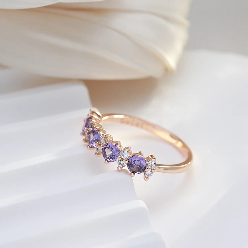 Sparkling Purple Natural Zircon Ring