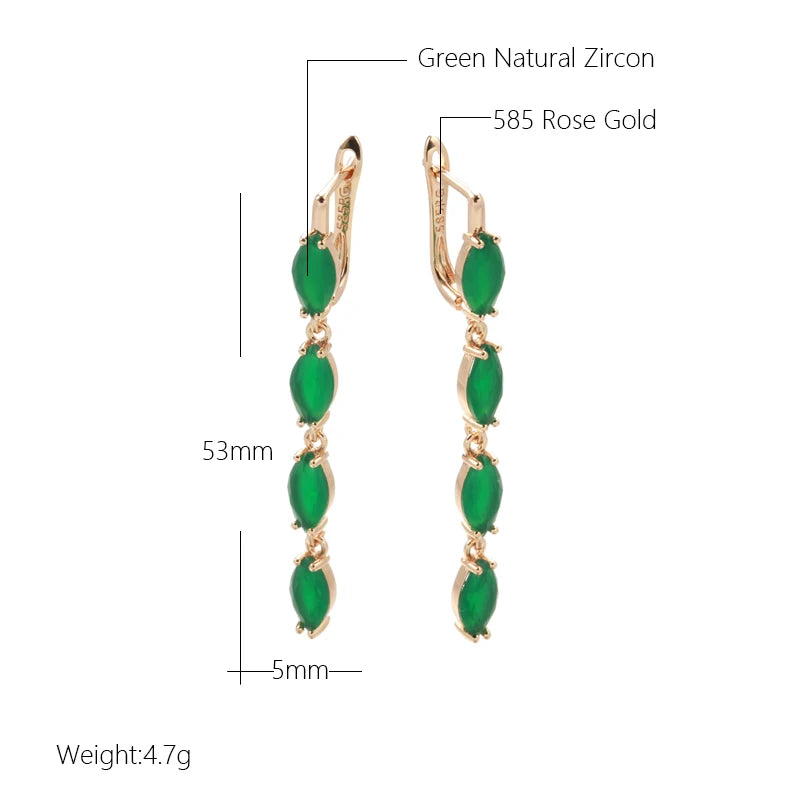 Full Green Long Women's Earring