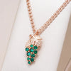 Hot Full Shiny Long Grape Pendant Necklace