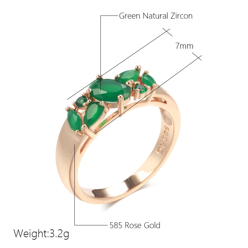 Trend Big Vintage Natural Glossy Metal Ethnic Bride Ring 051