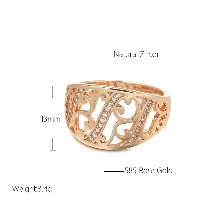 Trend Big Vintage Natural Glossy Metal Ethnic Bride Ring 016