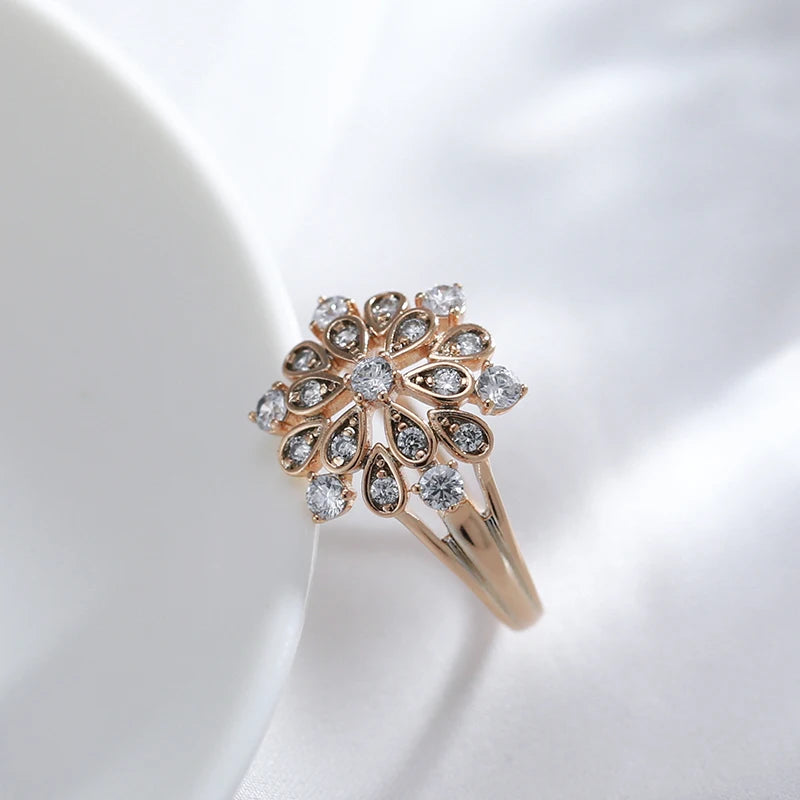 New Crystal Flower Fine Ethnic Bride Rings