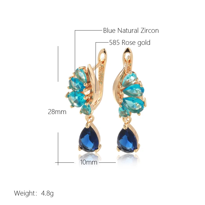 Blue & Gold Drop Earrings