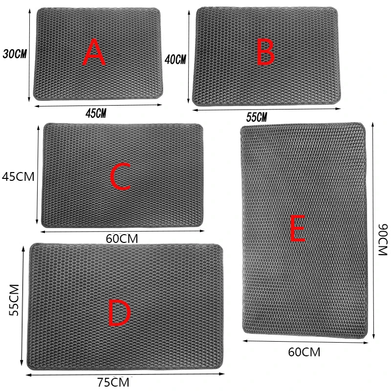 Cat Litter Mat Water Proof Double Layer Pet Foldable Cat Litter Trapping