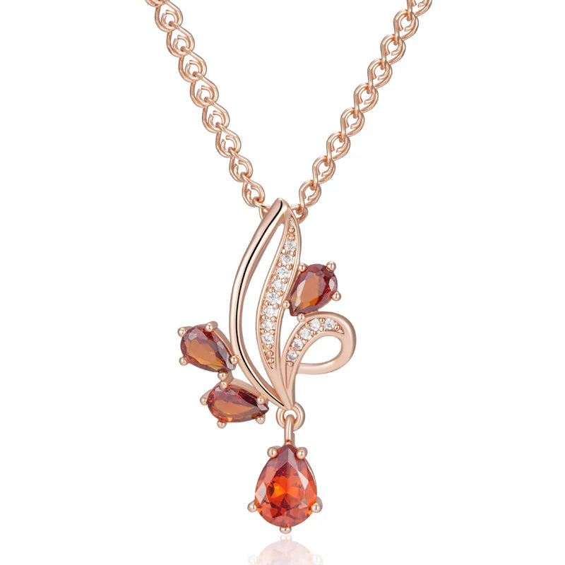 Hot Shiny Natural Flower Pendant Necklace