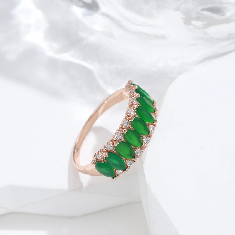 Full Green Natural Zircon Women's Ring