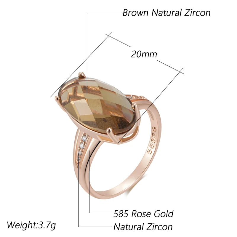 Trend Big Vintage Natural Glossy Metal Ethnic Bride Ring 093