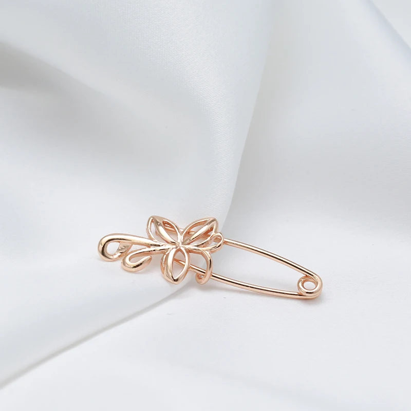 Fashion Textured 583 Gold Formal Brooch 017