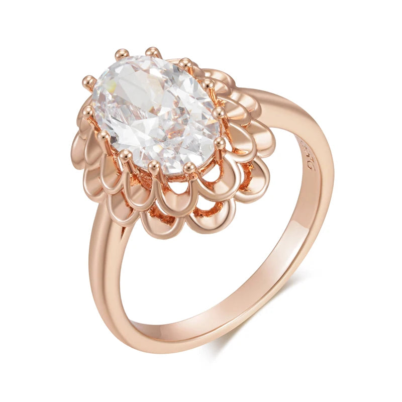 Trend Big Vintage Natural Glossy Metal Ethnic Bride Ring 099