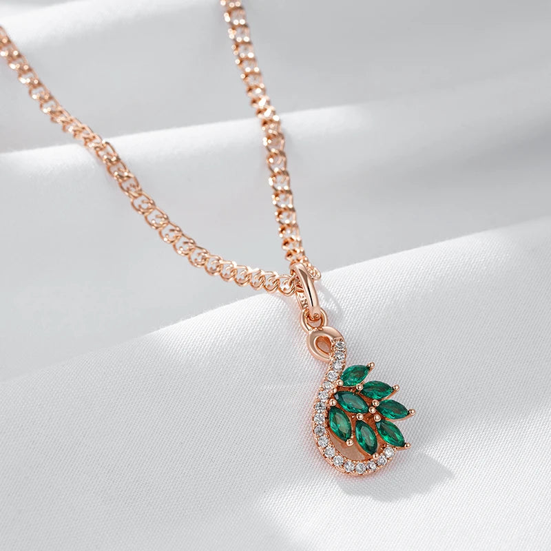 Hot Fashion Green Stones Pendant Necklace