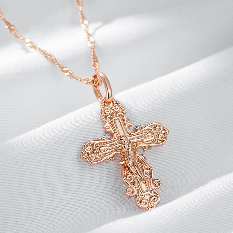 New Luxury Natural 585 rose Gold Pendant Necklace 020