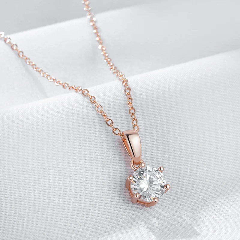New Luxury Natural 585 rose Gold Pendant Necklace 016