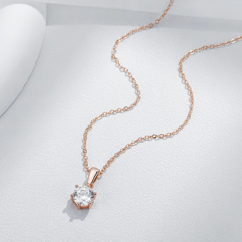 New Luxury Natural 585 rose Gold Pendant Necklace 016