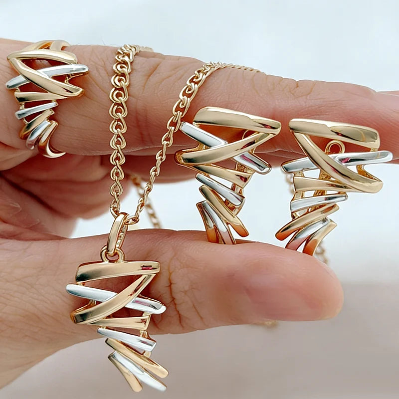 Shiny 585 Rose Gold Color Women Fashion  High Quality Jewelry Set 002 - Legacy Magics