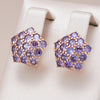 Hot Shiny Purple Natural Zircon Drop Earrings