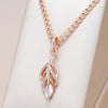 Rose Gold Leaf Long Pendant Necklace