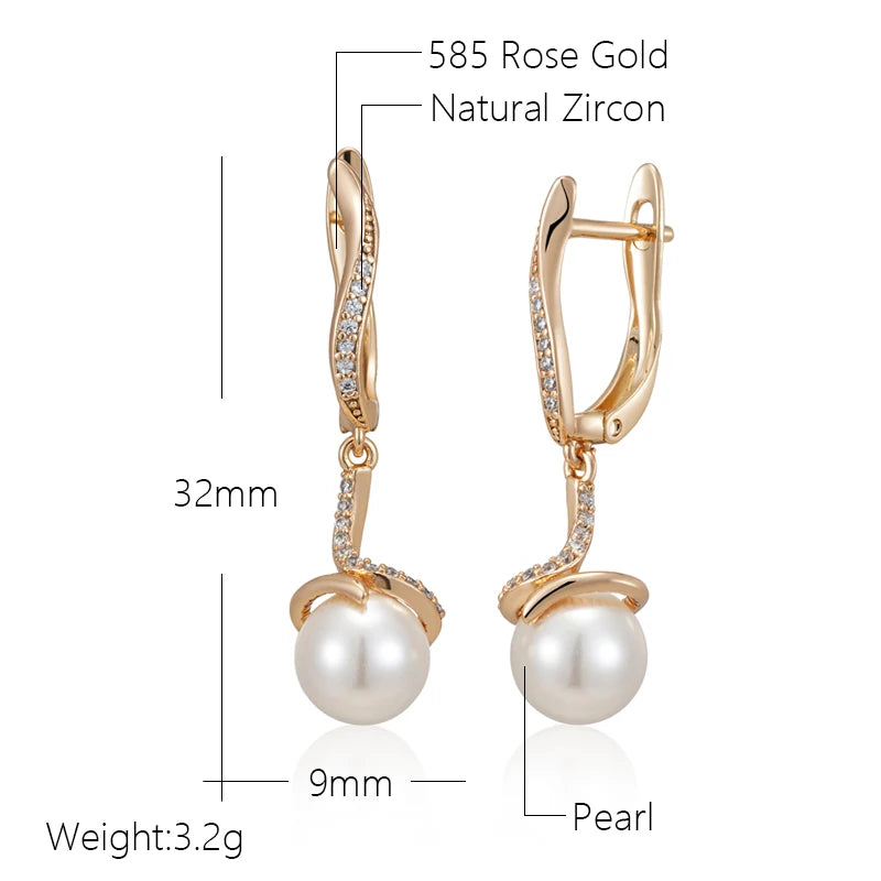 Trendy Pearl Long Drop Earrings