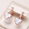 New Heart Natural Zircon Dangle Earrings