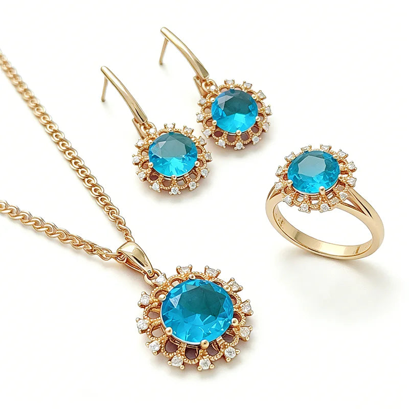 Shiny 585 Rose Gold Color Women Fashion  High Quality Jewelry Set 003 - Legacy Magics