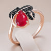 Hot Shiny Red Natural Zircon Ring