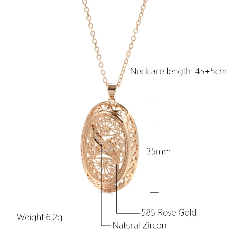 Fashion Hollow Flowers Big Pendant Necklace