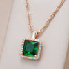 Luxury Square Green Pendant Necklace