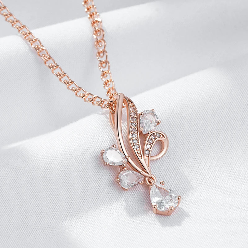 Hot Shiny Natural Flower Pendant Necklace