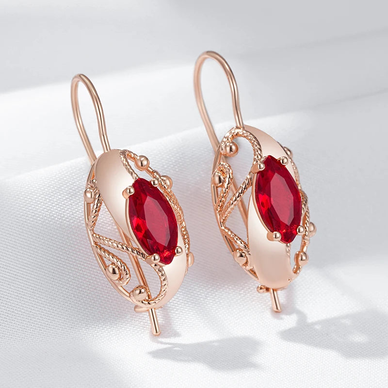 Hot red Gold Colour Heart Earrings