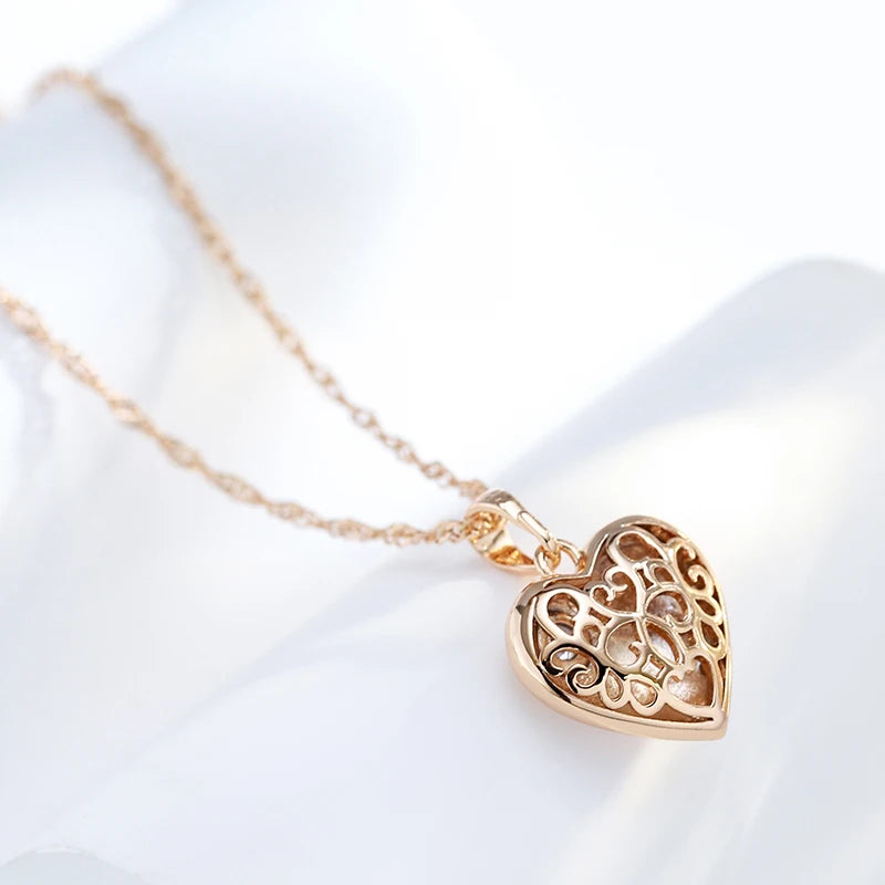 New Luxury Natural 585 rose Gold Pendant Necklace 001