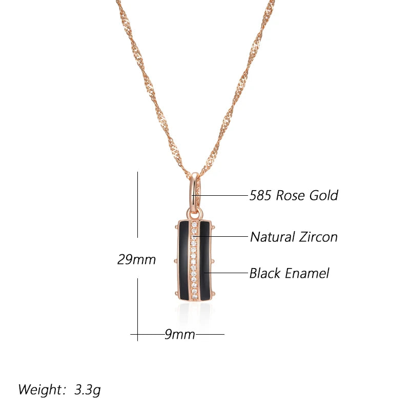 New Luxury Natural 585 rose Gold Pendant Necklace 027