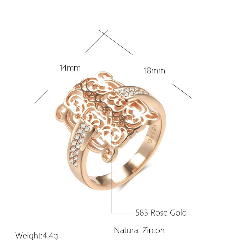 Trend Big Vintage Natural Glossy Metal Ethnic Bride Ring 001