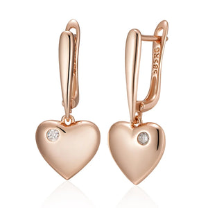 Unusual 585 Rose Gold Color Cross Earrings 001 - Legacy Magics