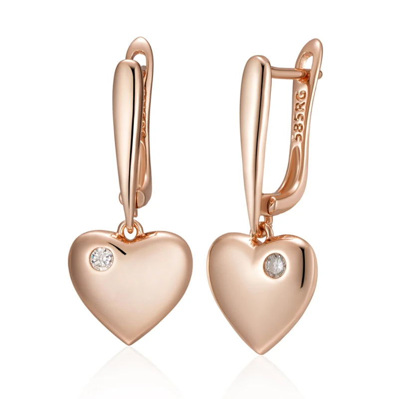Unusual 585 Rose Gold Color Cross Earrings 001 - Legacy Magics