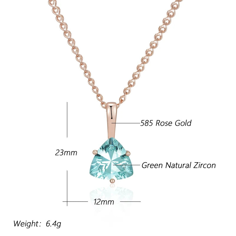 Simple Romantic Green Bridal Pendant Necklace