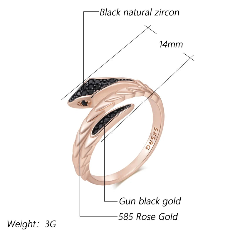 Punk Black Snake Ring