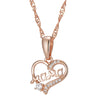New Luxury Natural 585 rose Gold Pendant Necklace 'Mama' 006