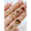 Elegant smoky crystal teardrop jewelry set for women featuring matching necklace earrings and ring in rose gold finish