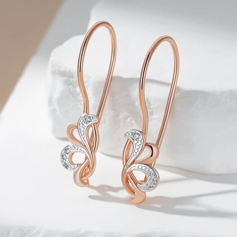 Hot Shiny Natural Flower Long Drop Earrings