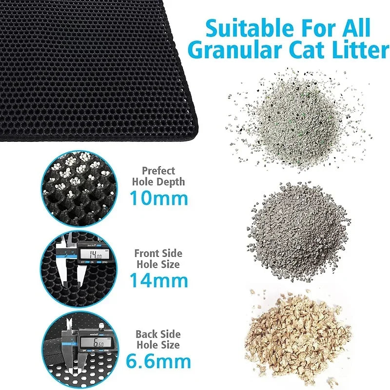 Cat Litter Mat Water Proof Double Layer Pet Foldable Cat Litter Trapping