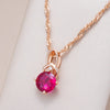 Shiny Red Oval Pendant Necklace