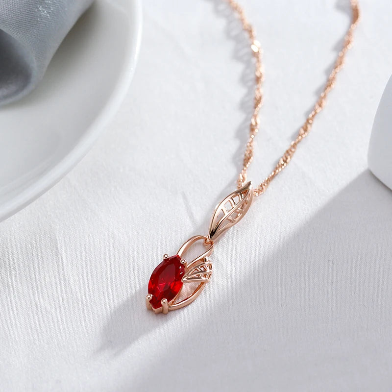 Luxury Red Natural Pendant Necklace