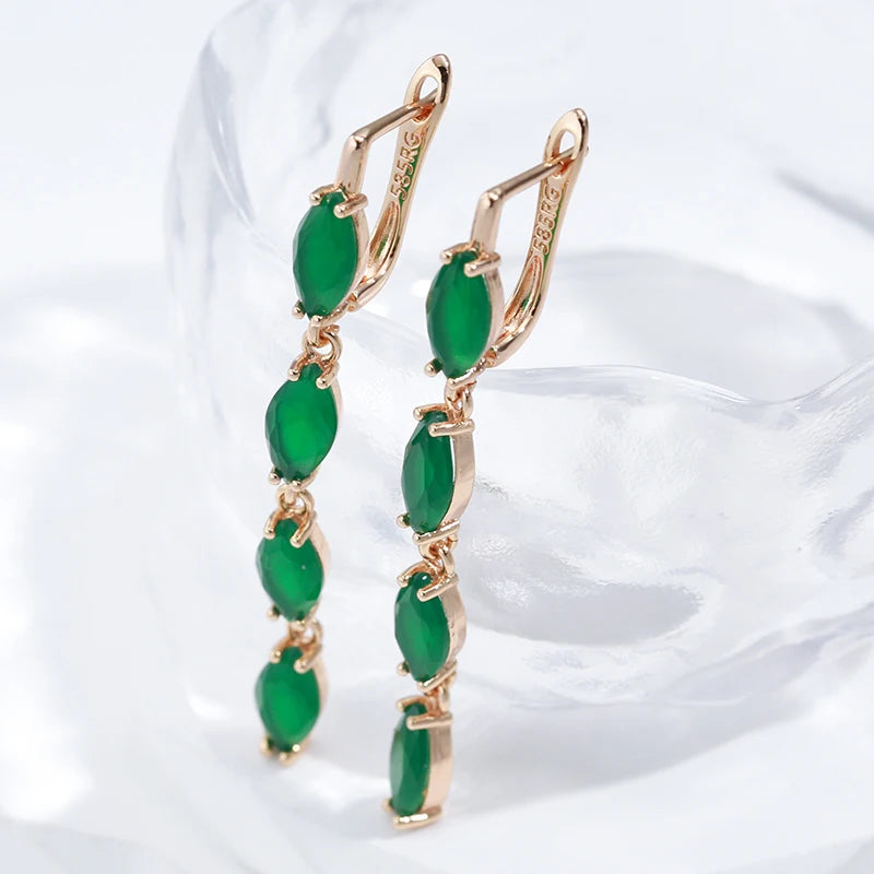 Full Green Long Women's Earring