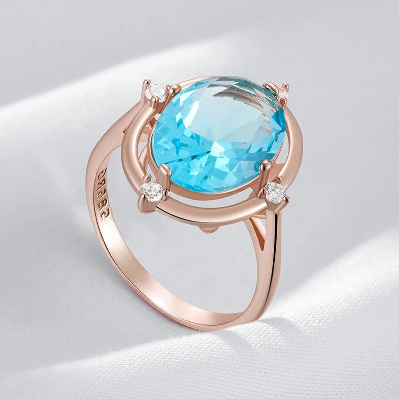 Trend Big Vintage Natural Glossy Metal Ethnic Bride Ring 005