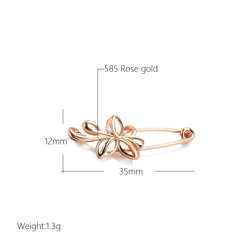 Fashion Textured 583 Gold Formal Brooch 017