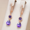 Hot Shiny Purple Long Dangle Earrings